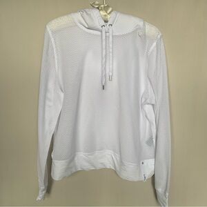 RL White Mesh Front Hoodie